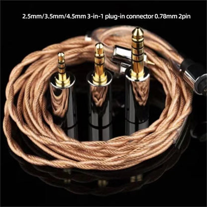 EPZ K5 1DD+4BA Monitor IEM Earphone Wired HIFI  In Ear Earbuds Three-In-One 0.78 2 Pin Single Crystal Copper Upgrade Cable