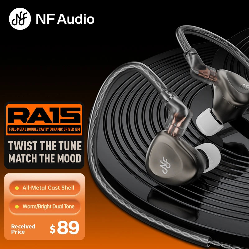 NF Audio RA15 In Ear Earphone with Replaceable Tubes HIFI Earphone, Monitor Earphone, Gaming Earphone