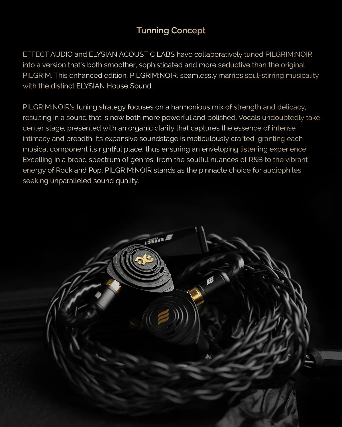 Effect Audio x Elysian Acoustic Labs PILGRIM Noir 1DD+3BA Hybrid In-Ear Earphones