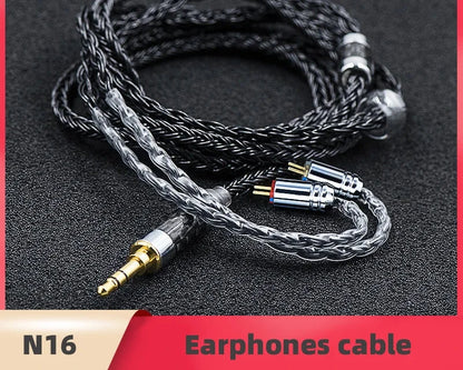 EPZ N16 Earphone Cable Single Crystal Copper Upgrade Cable Metal Plug HIFI Sound Quality 2.5/3.5/4.5mm 2 Pin 0.78mm/MMCX