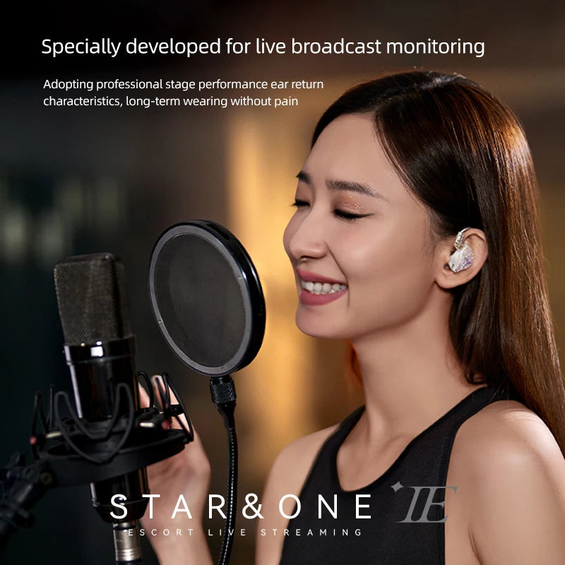 EPZ X Tipsy Star One Monitor Earphones In-Ear Wired IEM Hifi Sing Instrumental Music 2 Pin 0.78mm Detachable Cable Earbuds