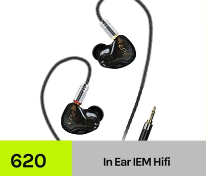 EPZ 620 6BA Monitor IEM Earphone HIFI  In Ear Earbuds MMCX Single Crystal Copper Silver Foil Cable