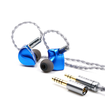 BQEYZ Winter Ultra In Ear Monitor Hybrid Dynamic Driver with PZT Bone Conduction HiFi IEM for Audiophile Blue Wired Headphone