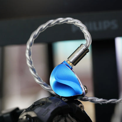 BQEYZ Winter Ultra In Ear Monitor Hybrid Dynamic Driver with PZT Bone Conduction HiFi IEM for Audiophile Blue Wired Headphone