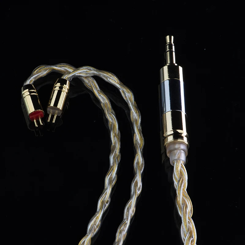 EPZ Canary HIFI Earphone IEM Cable 2.5/3.5/4.4mm Gold Silver And Copper Upgrade Cable Three-In-One Plug 0.78  2PIN MMCX