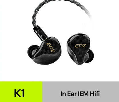 EPZ K1 Earphones Wired HIFI 1DD+1BA Earbuds IEM In Ear Monitor 0.78 2 Pin Detachable Cable Earbuds