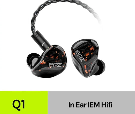 EPZ Q1 Earphones Wired HIFI Bass Earbuds IEM In Ear Monitor Gaming Headphones 0.78 2 Pin Detachable Cable Earbuds