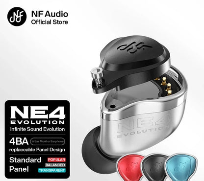 NE4 Evolution 4BA【replaceable Panel Design】In Ear Monitor Earphone