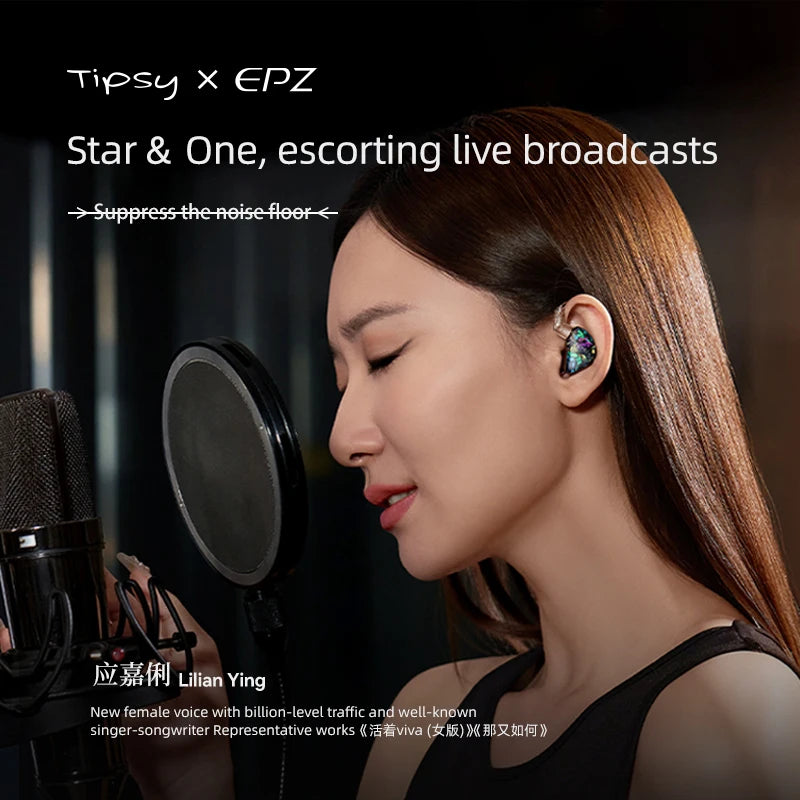 EPZ X Tipsy Star One Monitor Earphones In-Ear Wired IEM Hifi Sing Instrumental Music 2 Pin 0.78mm Detachable Cable Earbuds