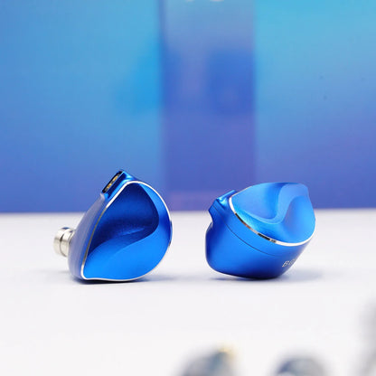 BQEYZ Winter Ultra In Ear Monitor Hybrid Dynamic Driver with PZT Bone Conduction HiFi IEM for Audiophile Blue Wired Headphone