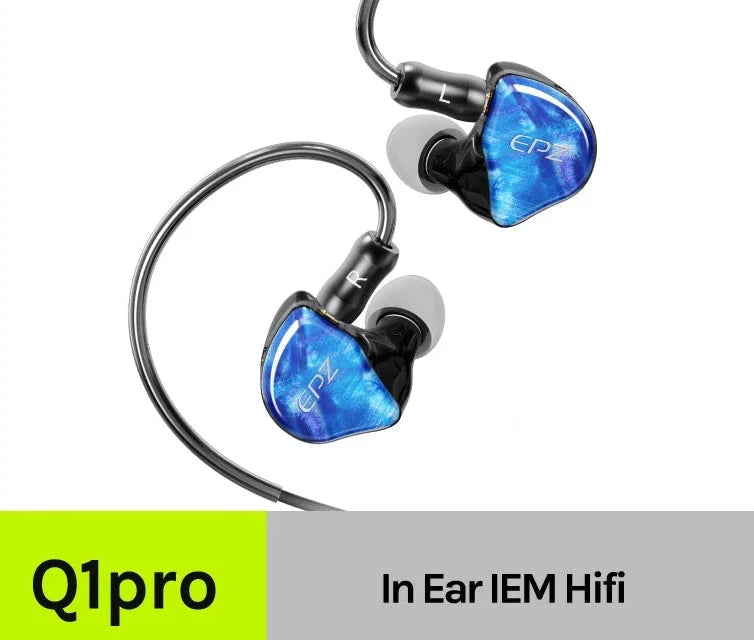 EPZ Q1 Pro Yunshuilan Earphones Wired HIFI Bass Earbuds IEM In Ear Gaming Headphones MIC Type C 0.78 2 Pin Detachable Cable